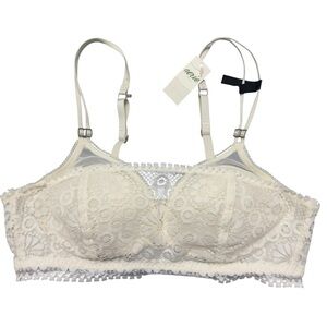 Aerie Real Good Wireless Push Up Joy Lace Bra Size 34A In Ivory